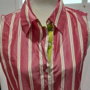 BushWacker Sleeveless Button Up Silk Blend Shirt Top Women Size 8